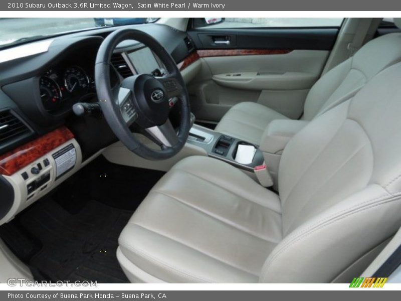 Satin White Pearl / Warm Ivory 2010 Subaru Outback 3.6R Limited Wagon
