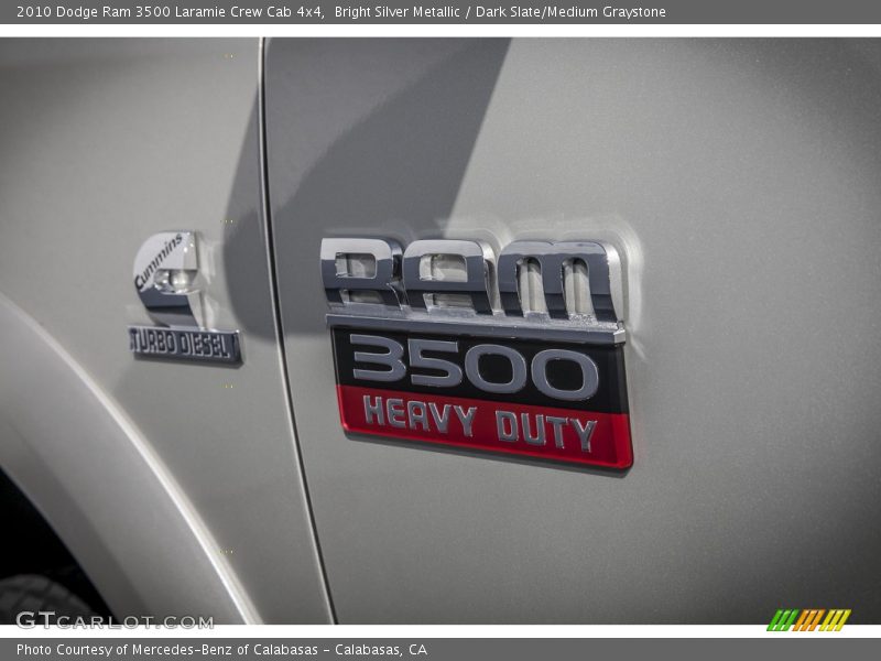 Bright Silver Metallic / Dark Slate/Medium Graystone 2010 Dodge Ram 3500 Laramie Crew Cab 4x4