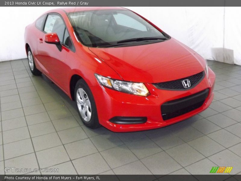 Rallye Red / Gray 2013 Honda Civic LX Coupe