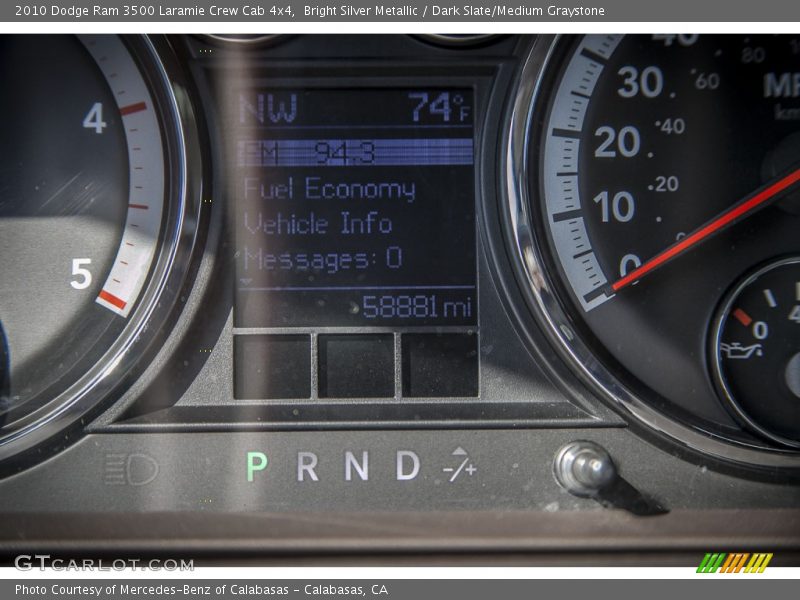 Bright Silver Metallic / Dark Slate/Medium Graystone 2010 Dodge Ram 3500 Laramie Crew Cab 4x4