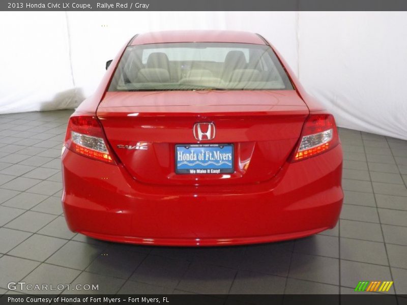 Rallye Red / Gray 2013 Honda Civic LX Coupe