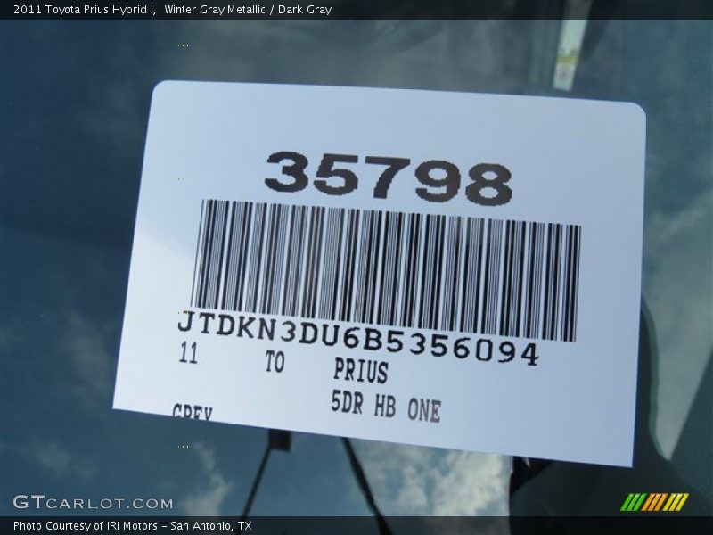Winter Gray Metallic / Dark Gray 2011 Toyota Prius Hybrid I
