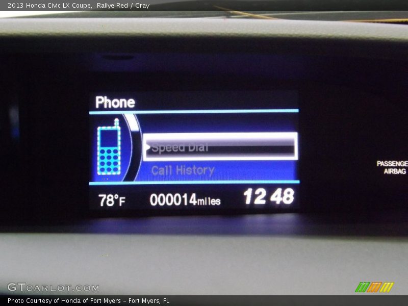 Rallye Red / Gray 2013 Honda Civic LX Coupe