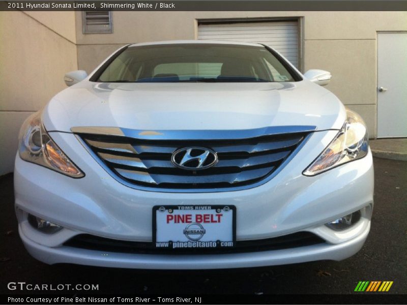 Shimmering White / Black 2011 Hyundai Sonata Limited
