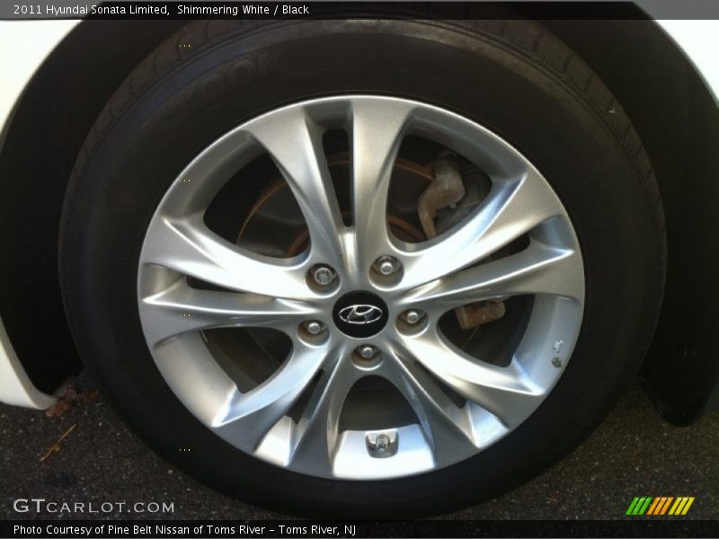 Shimmering White / Black 2011 Hyundai Sonata Limited