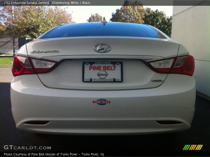 Shimmering White / Black 2011 Hyundai Sonata Limited