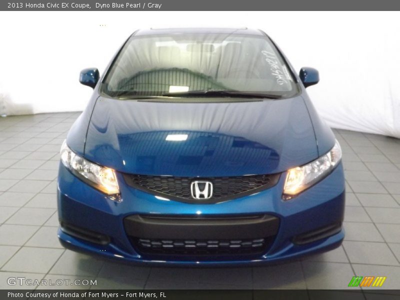 Dyno Blue Pearl / Gray 2013 Honda Civic EX Coupe
