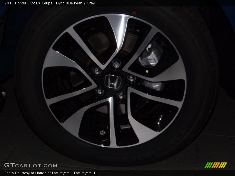 Dyno Blue Pearl / Gray 2013 Honda Civic EX Coupe