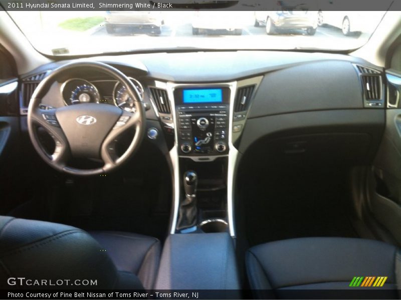 Shimmering White / Black 2011 Hyundai Sonata Limited