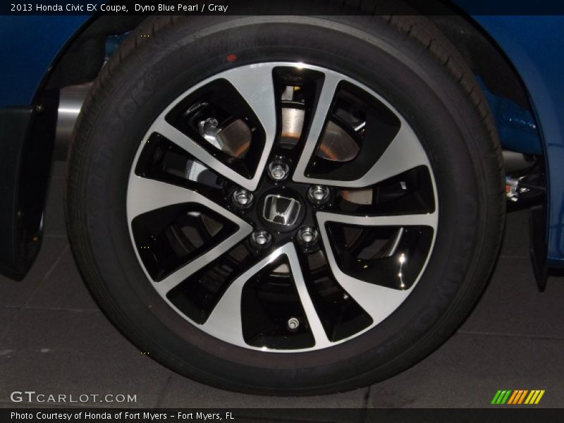 Dyno Blue Pearl / Gray 2013 Honda Civic EX Coupe