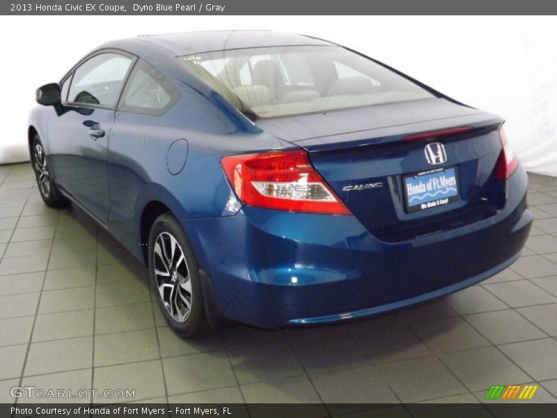 Dyno Blue Pearl / Gray 2013 Honda Civic EX Coupe