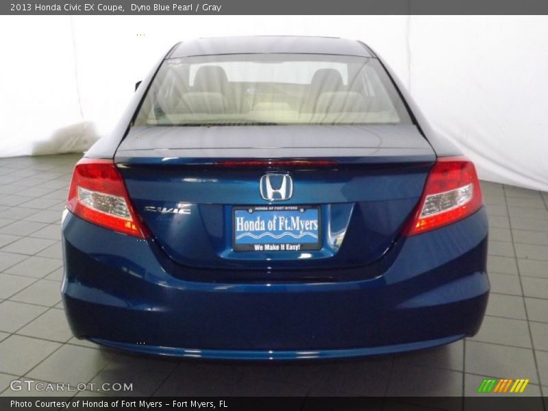 Dyno Blue Pearl / Gray 2013 Honda Civic EX Coupe