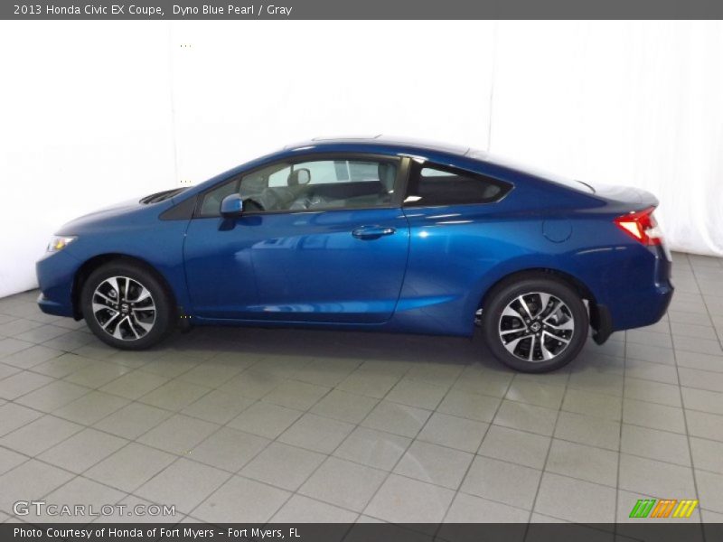Dyno Blue Pearl / Gray 2013 Honda Civic EX Coupe