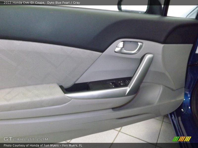 Dyno Blue Pearl / Gray 2013 Honda Civic EX Coupe