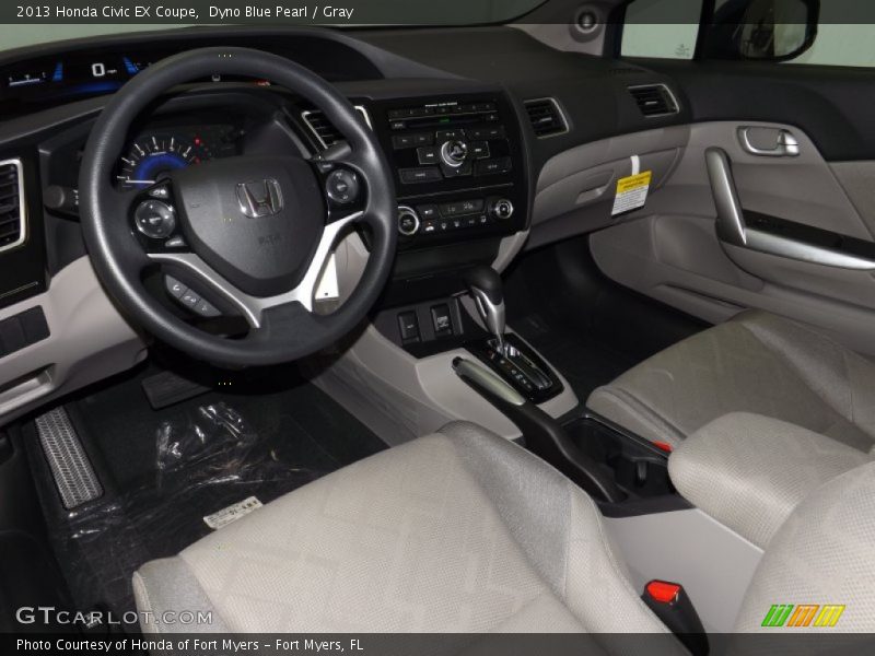 Dyno Blue Pearl / Gray 2013 Honda Civic EX Coupe
