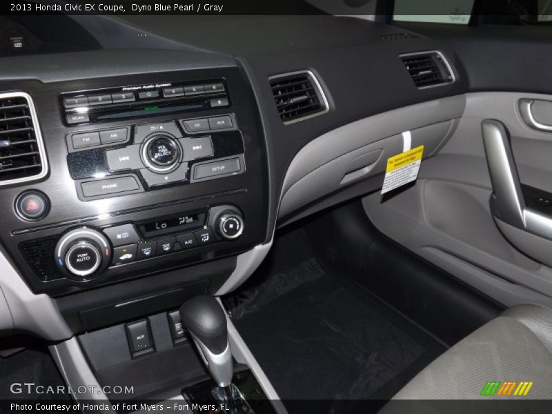 Dyno Blue Pearl / Gray 2013 Honda Civic EX Coupe