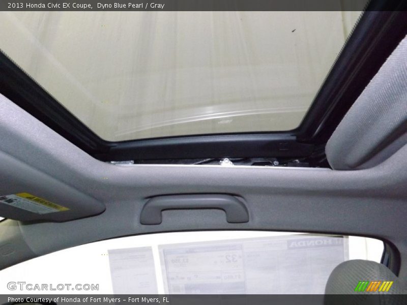 Dyno Blue Pearl / Gray 2013 Honda Civic EX Coupe
