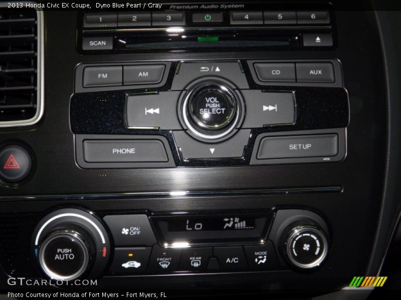 Dyno Blue Pearl / Gray 2013 Honda Civic EX Coupe