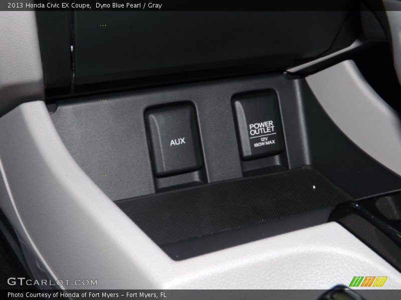 Dyno Blue Pearl / Gray 2013 Honda Civic EX Coupe