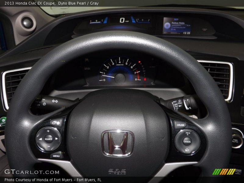 Dyno Blue Pearl / Gray 2013 Honda Civic EX Coupe