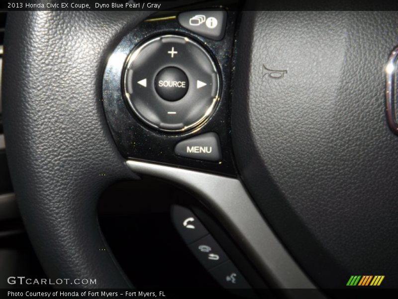 Dyno Blue Pearl / Gray 2013 Honda Civic EX Coupe