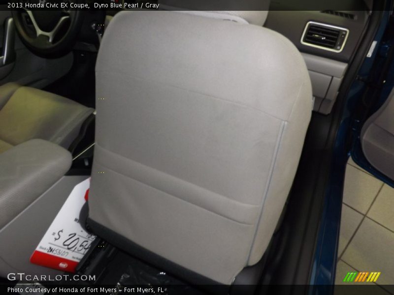 Dyno Blue Pearl / Gray 2013 Honda Civic EX Coupe