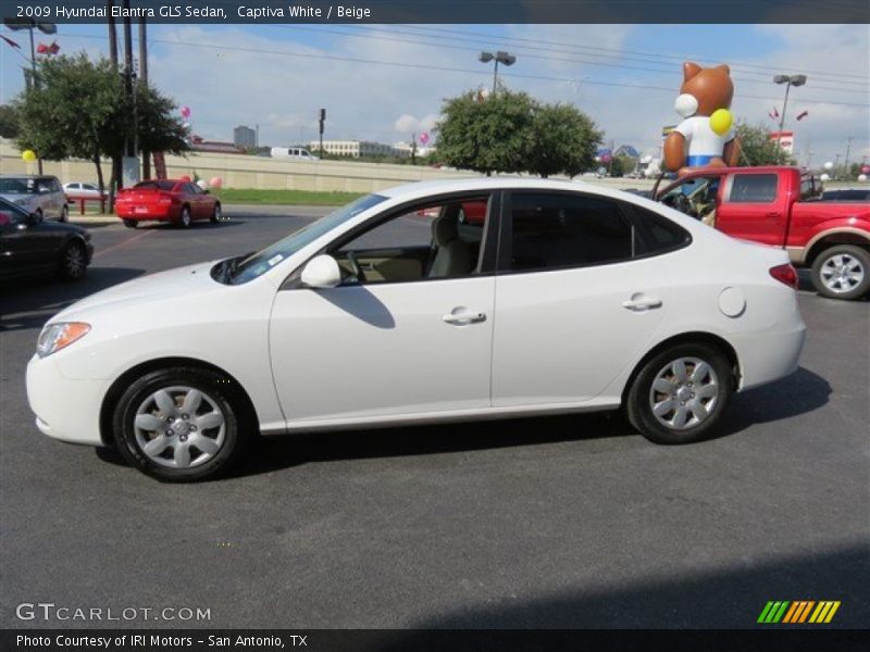 Captiva White / Beige 2009 Hyundai Elantra GLS Sedan