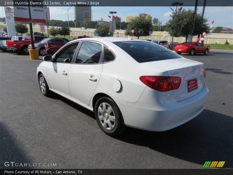 Captiva White / Beige 2009 Hyundai Elantra GLS Sedan