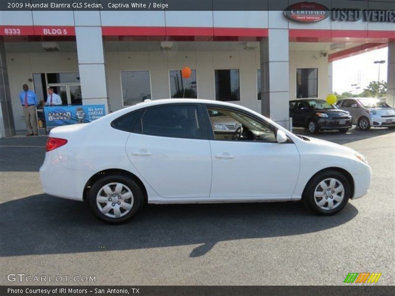 Captiva White / Beige 2009 Hyundai Elantra GLS Sedan