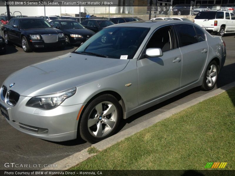 Titanium Silver Metallic / Black 2008 BMW 5 Series 528i Sedan