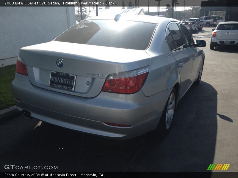 Titanium Silver Metallic / Black 2008 BMW 5 Series 528i Sedan