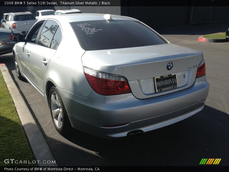 Titanium Silver Metallic / Black 2008 BMW 5 Series 528i Sedan