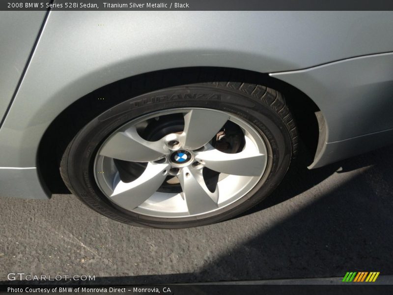Titanium Silver Metallic / Black 2008 BMW 5 Series 528i Sedan