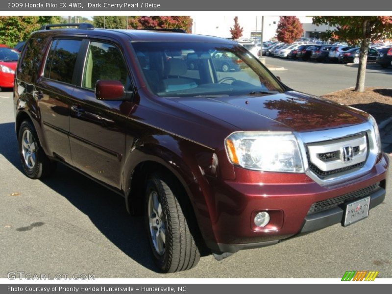 Dark Cherry Pearl / Beige 2009 Honda Pilot EX 4WD