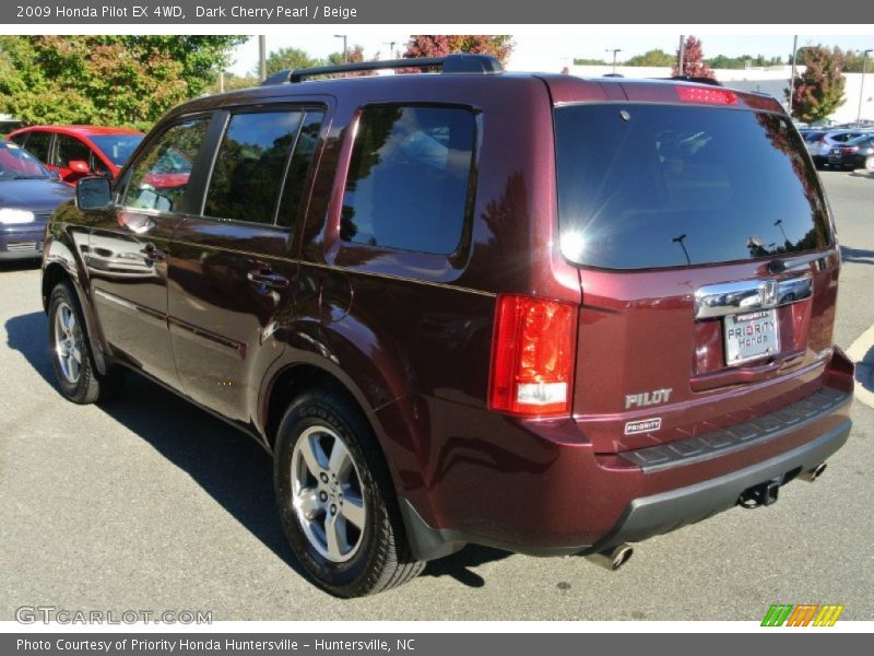 Dark Cherry Pearl / Beige 2009 Honda Pilot EX 4WD