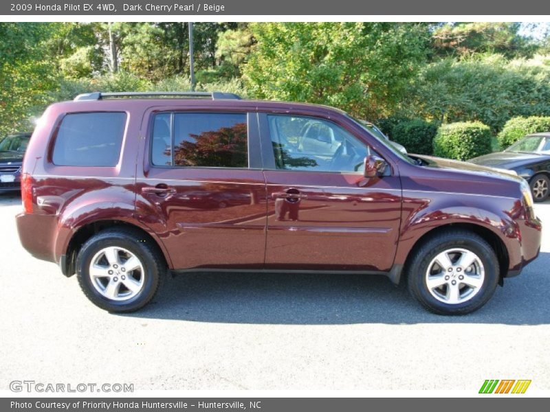 Dark Cherry Pearl / Beige 2009 Honda Pilot EX 4WD