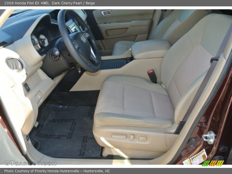 Dark Cherry Pearl / Beige 2009 Honda Pilot EX 4WD