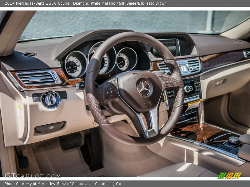 Diamond White Metallic / Silk Beige/Espresso Brown 2014 Mercedes-Benz E 350 Coupe