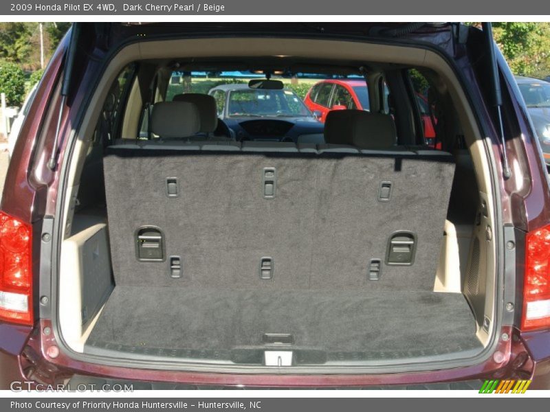 Dark Cherry Pearl / Beige 2009 Honda Pilot EX 4WD