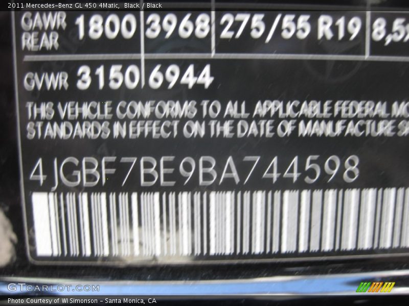 Black / Black 2011 Mercedes-Benz GL 450 4Matic