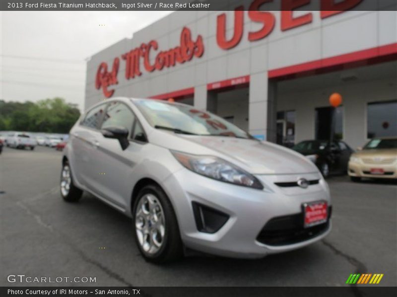 Ingot Silver / Race Red Leather 2013 Ford Fiesta Titanium Hatchback