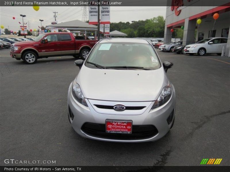 Ingot Silver / Race Red Leather 2013 Ford Fiesta Titanium Hatchback