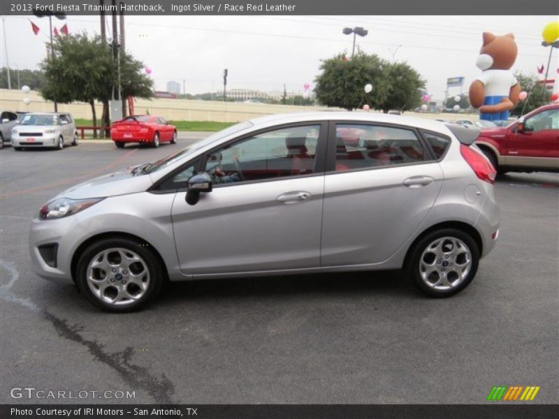 Ingot Silver / Race Red Leather 2013 Ford Fiesta Titanium Hatchback