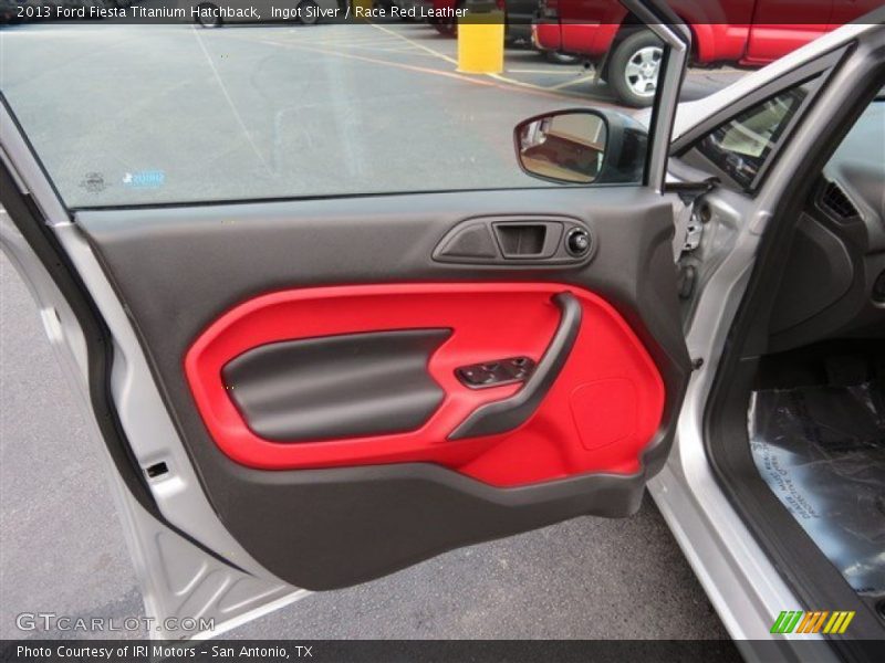 Ingot Silver / Race Red Leather 2013 Ford Fiesta Titanium Hatchback