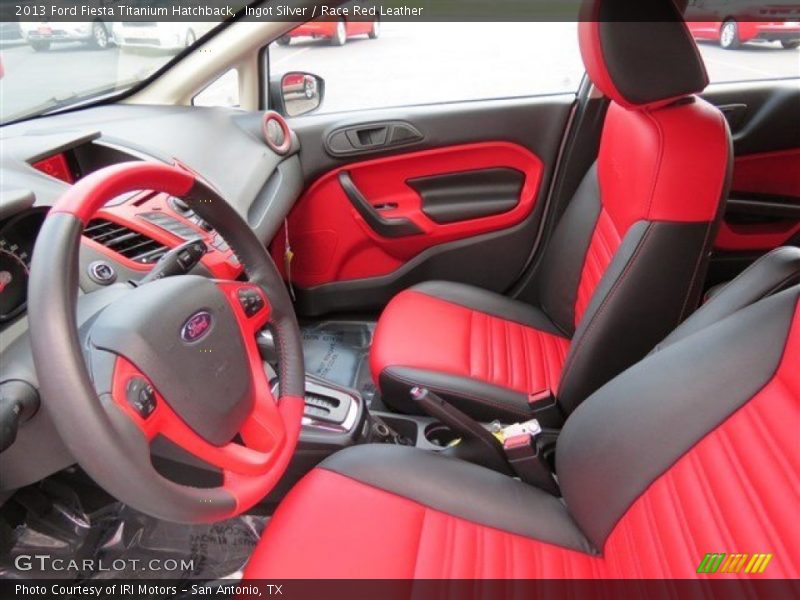 Ingot Silver / Race Red Leather 2013 Ford Fiesta Titanium Hatchback