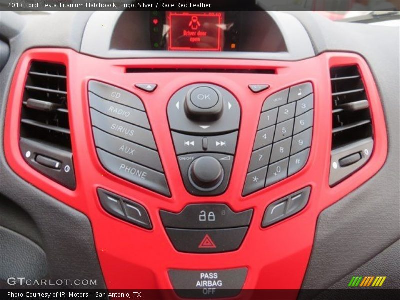 Ingot Silver / Race Red Leather 2013 Ford Fiesta Titanium Hatchback