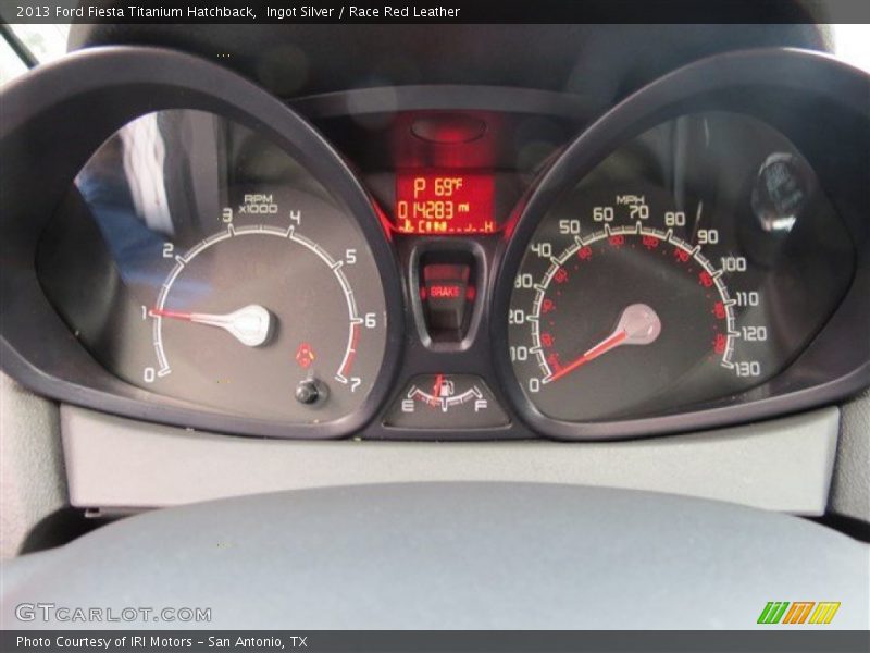 Ingot Silver / Race Red Leather 2013 Ford Fiesta Titanium Hatchback