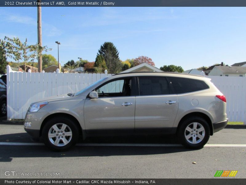 Gold Mist Metallic / Ebony 2012 Chevrolet Traverse LT AWD