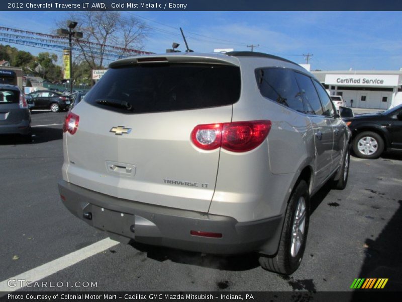 Gold Mist Metallic / Ebony 2012 Chevrolet Traverse LT AWD