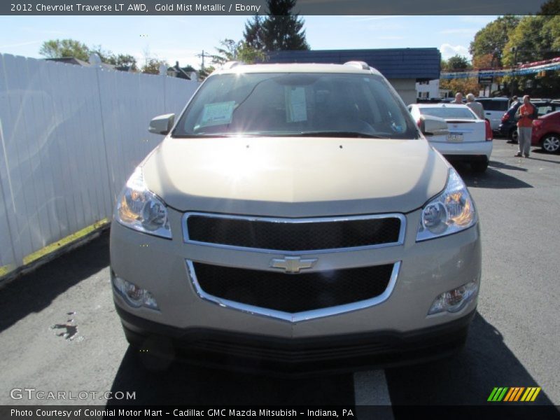 Gold Mist Metallic / Ebony 2012 Chevrolet Traverse LT AWD